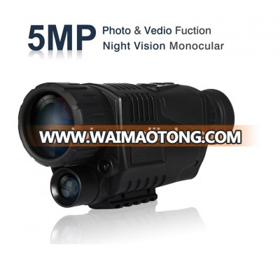 New 5 Megapixels 5x40 Digital Night Vision Monocular 200m Range Takes Photos & Video with 1.44" TFT LCD Hunting Scouting Game